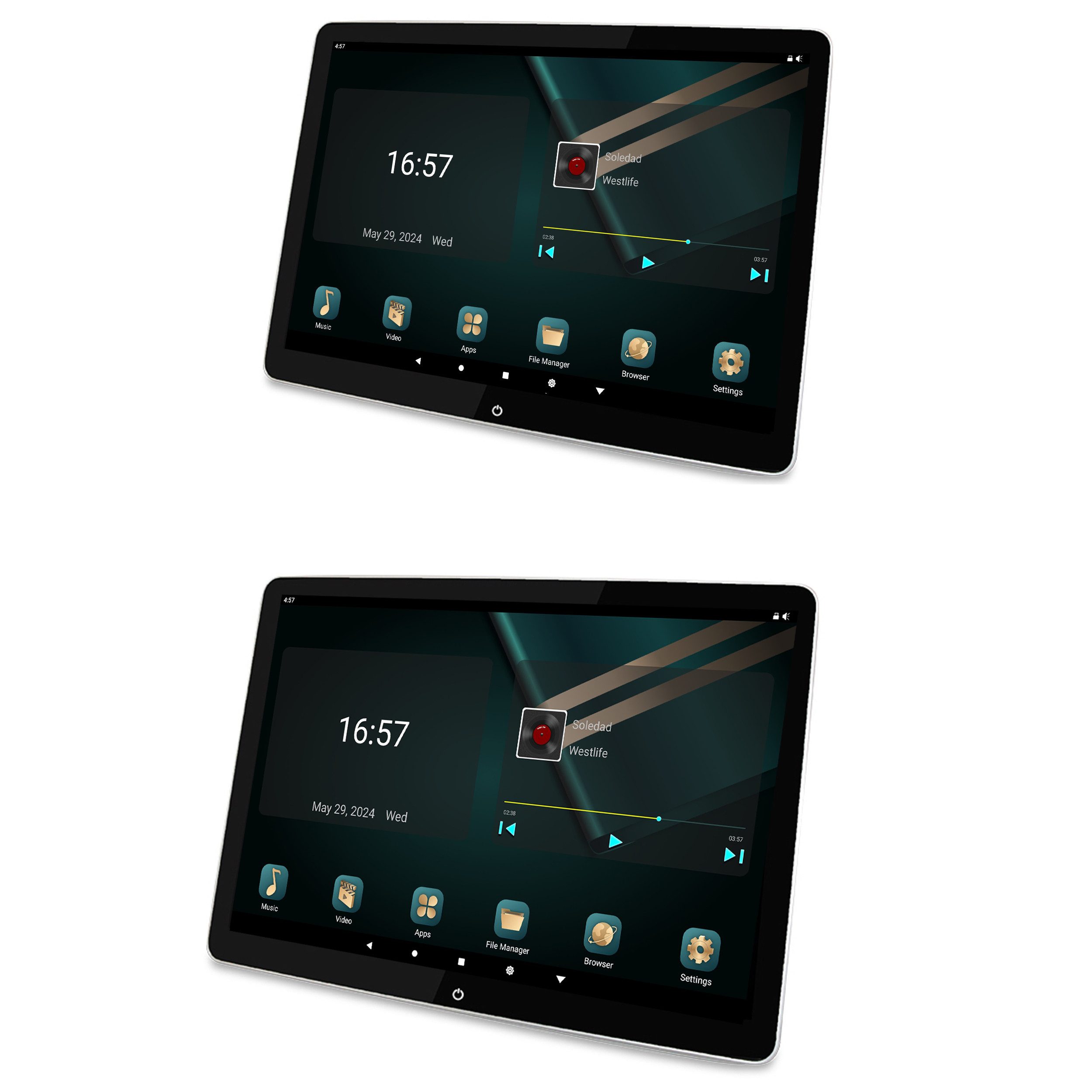 TAFFIO 2x 10.5" Touchscreen Android Monitor 8 +128GB WiFi+SIM für Alfa Romeo Navigationsgerät