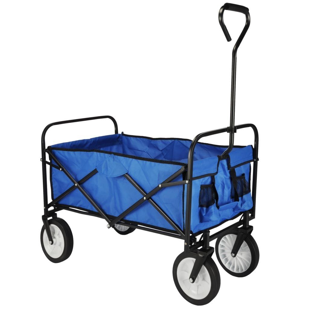 HI Rollwagen Faltbarer Wagen Blau 53,5x83x27 cm