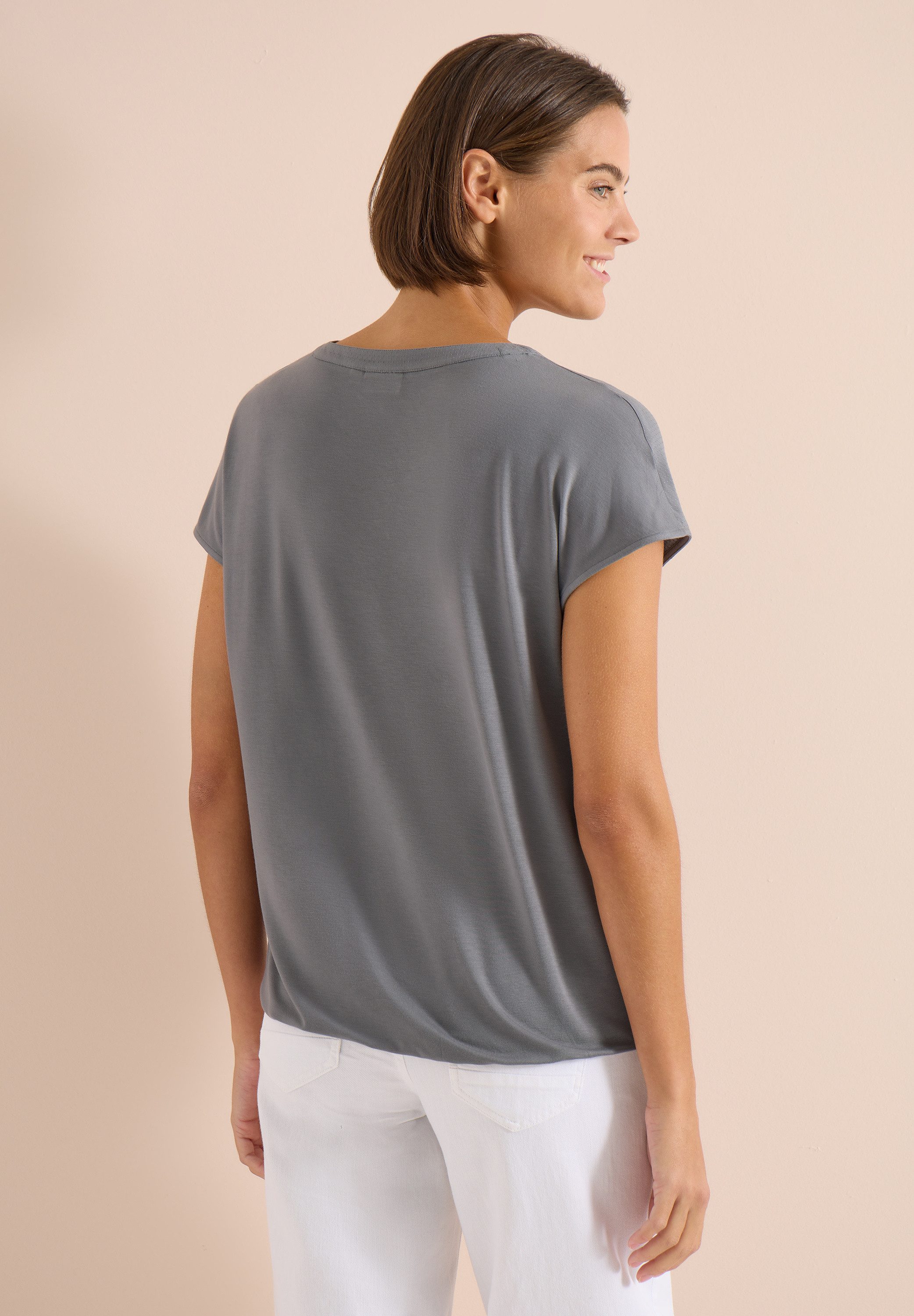 CECIL Kurzarmbluse mit Strukturmix