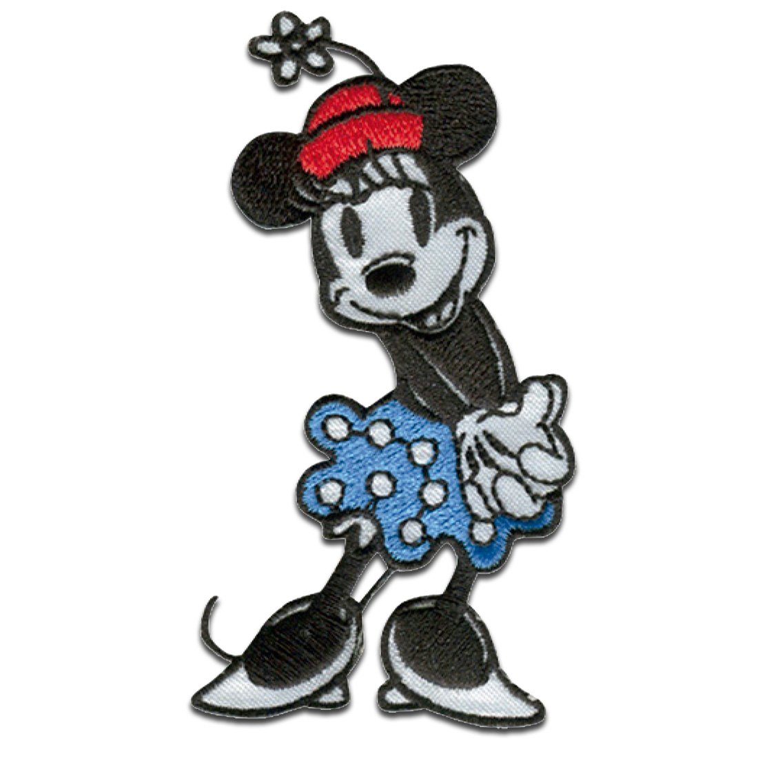 Disney Aufnäher Bügelbild, Aufbügler, Applikationen, Patches, Flicken, zum aufbügeln, Polyester, Mickey Mouse 90 Jahre Minnie - Größe: 4,5 x 8,2 cm