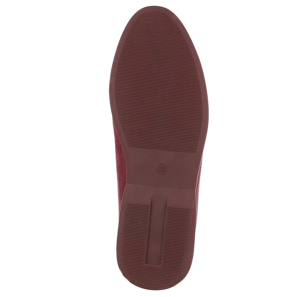 Ital-Design Elegante Mokassins für Damen – Komfortabel und Vielseitig Slipper (90033032) Blockabsatz Mokassins in Weinrot