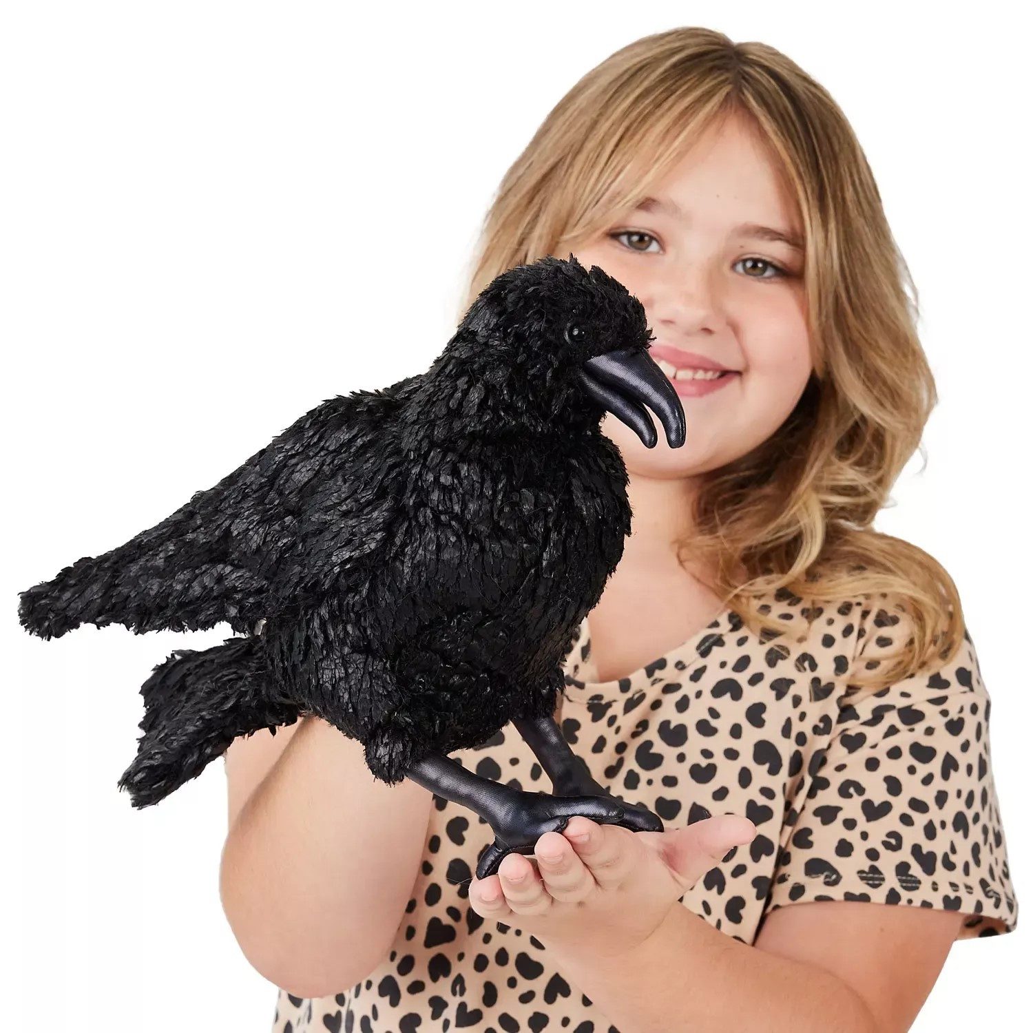 Folkmanis Handpuppen Kuscheltier Krähe schwarz 28 cm