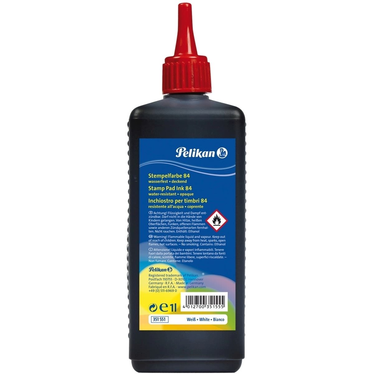 Stempel Stempelfarbe 4 deckend wasserfest 1l weiß