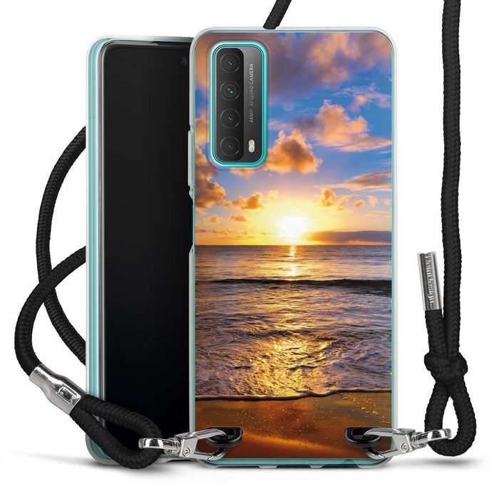 DeinDesign Handyhülle Meer Sonnenuntergang Strand Strand Huawei P Smart 2021 Handykette Hülle mit Band Case zum Umhängen