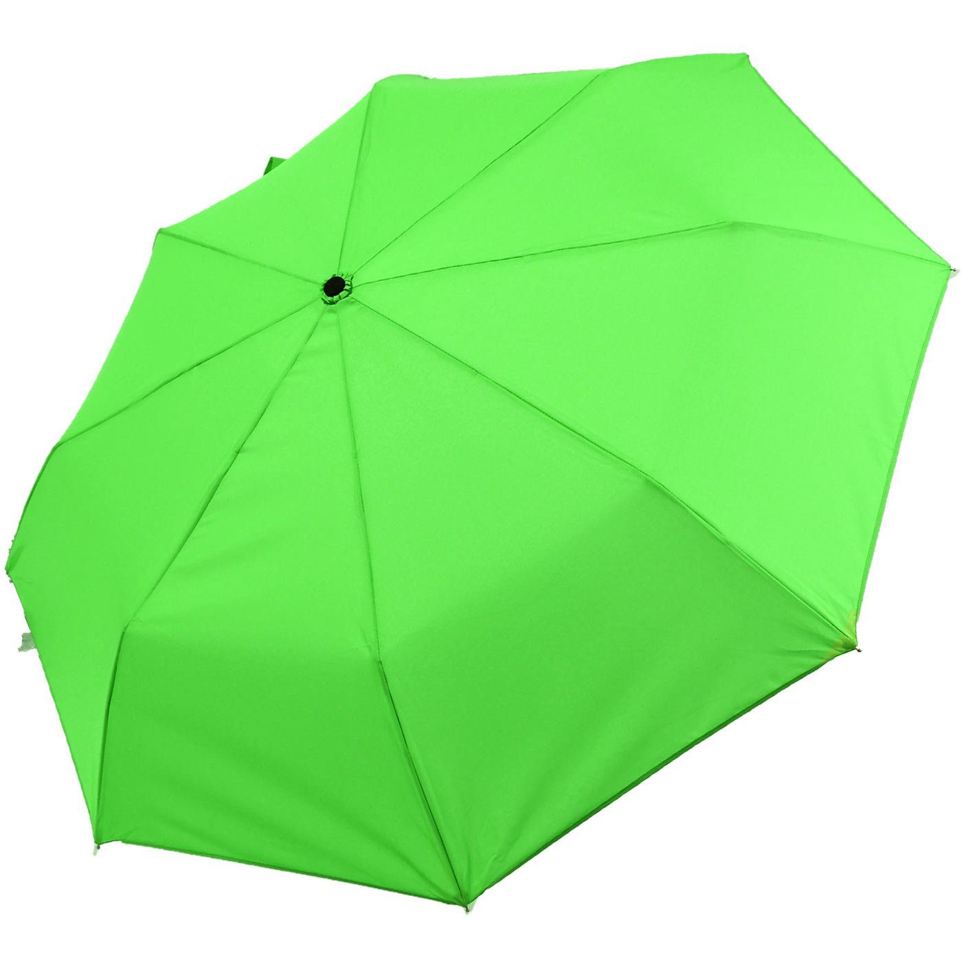 iX-brella Taschenregenschirm Mini Ultra Light farbenfroh neon-grün - leicht, Dach großem mit extra 