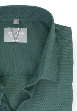 MARVELIS Kurzarmhemd Kurzarmhemd - Comfort Fit - Struktur - Grün
