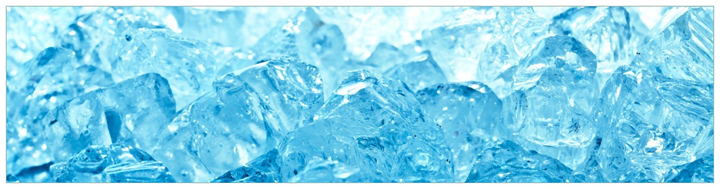 Wallario Küchenrückwand Leuchtendes Eis in blau, (1-tlg)