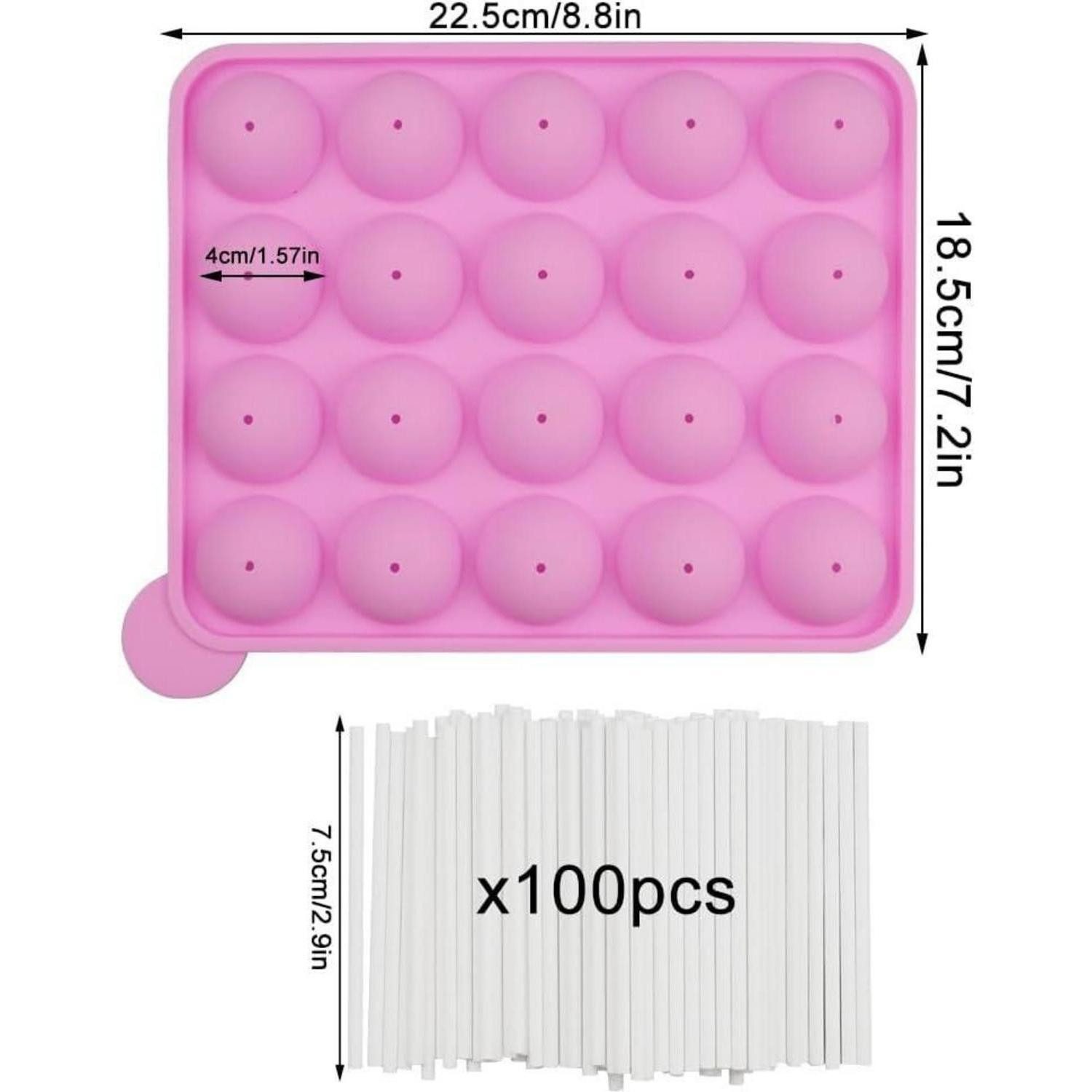 LuxusKollektion Cake-Pop-Form Cake Pop Form Silikon 20 Kugeln Rosa