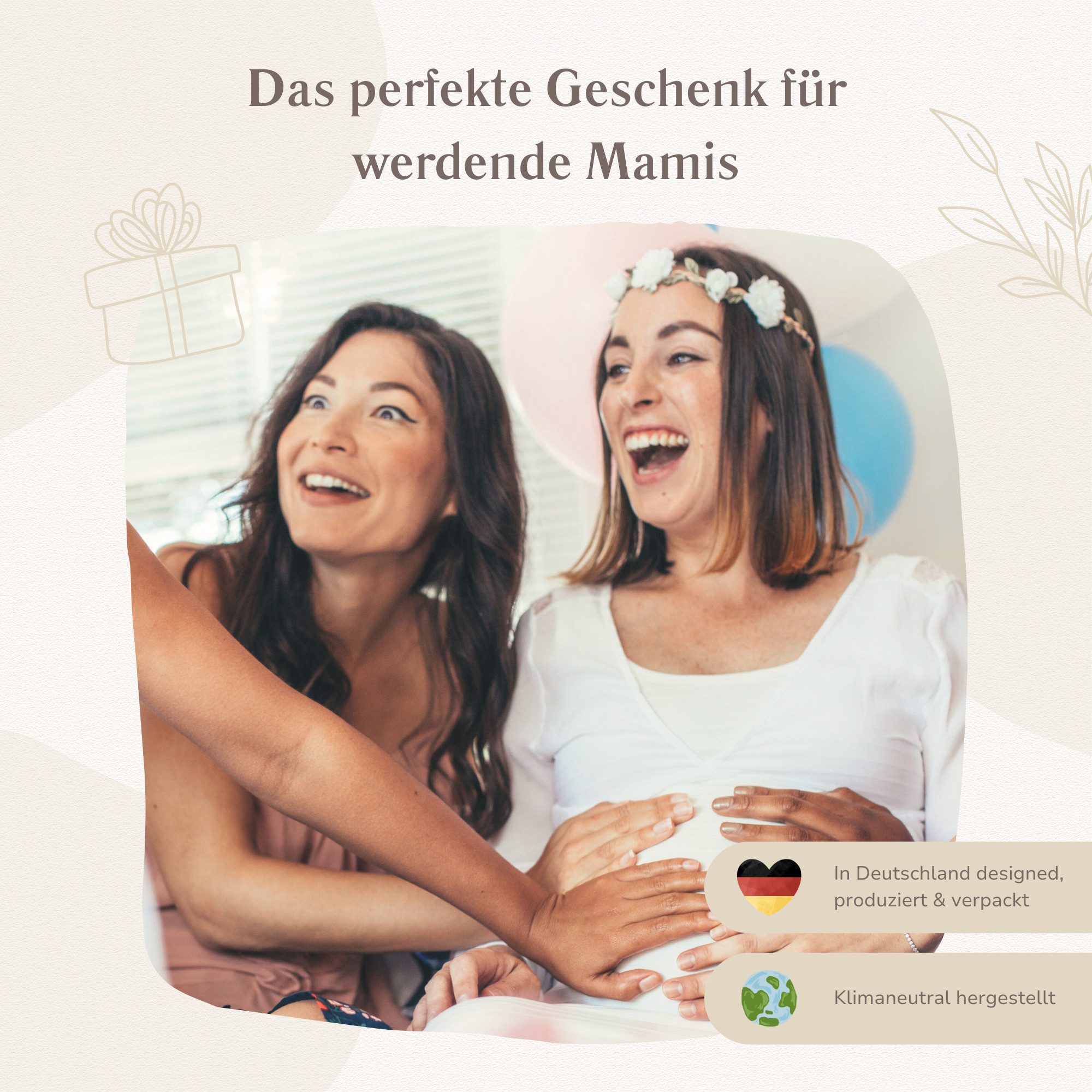 MeinBaby123® Tagebuch Schwangerschaft, Geschenke für Schwangere, Schwangerschafts Journal, Schwangerschaftsbuch "Liebe im Bauch" vergoldet – Bild 5 von 5
