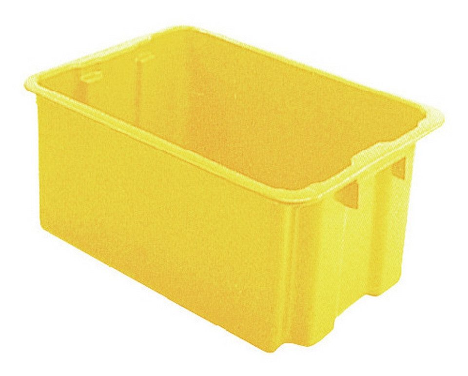 LA KA PE Stapelbox (60 Liter), Drehstapelbehälter 60 l 650 x 450 x 280 mm gelb