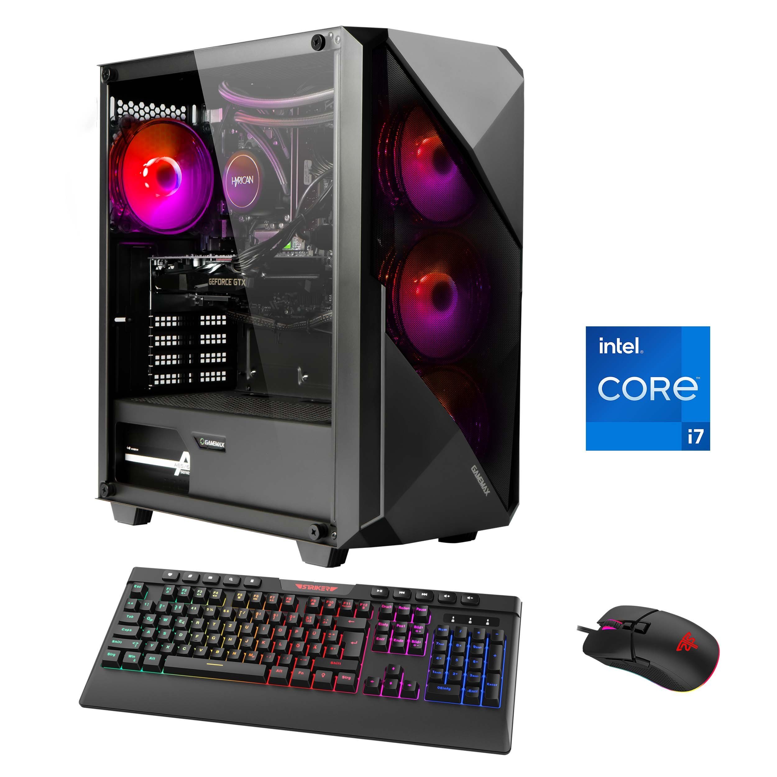 Hyrican Striker 7144 Gaming-PC (Intel® Core i7 13700F, RTX 4060, 16 GB RAM, 1000 GB SSD, Wasserkühlung, DDR5, Windows 11)