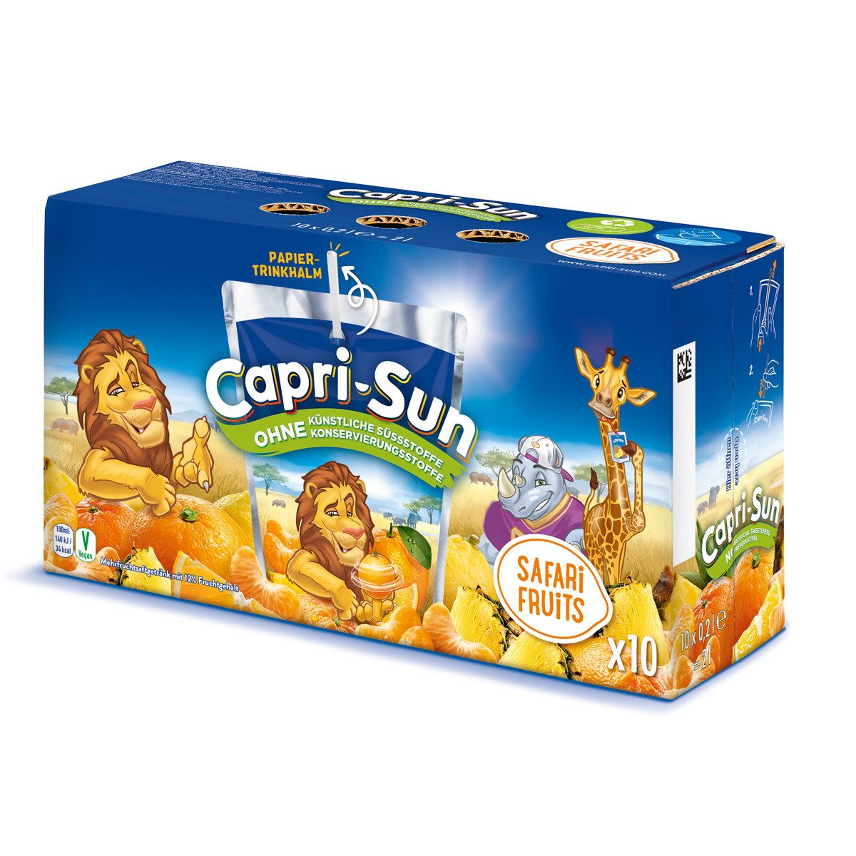 CAPRI-SUN Softgetränk, Capri Sun Safari Fruits Trinkpacks mit Fruchtsaft Getränk 10x200ml