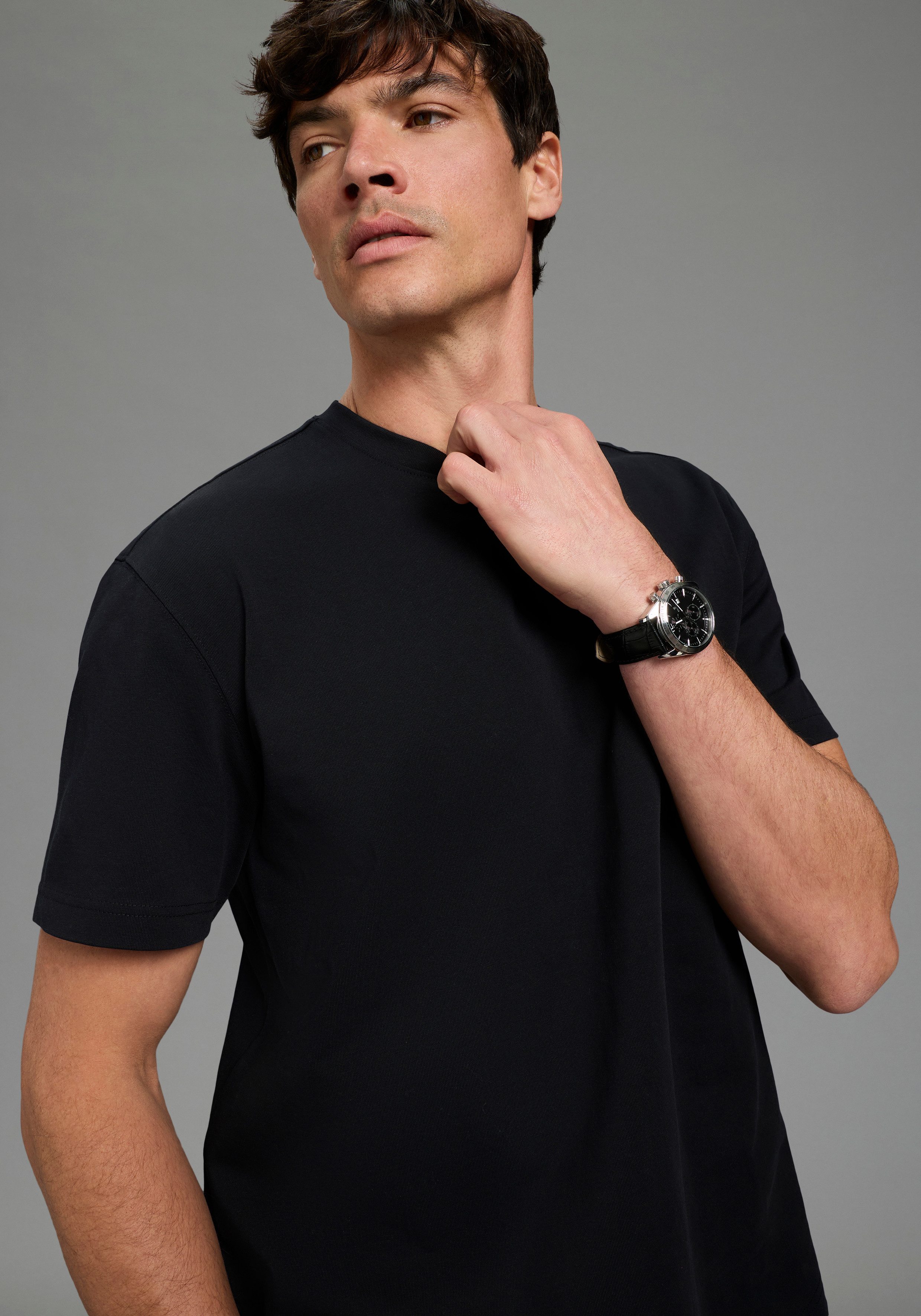 Bruno Banani T-Shirt Oversize Kurzarmshirt, lässige Passform, unifarben, au günstig online kaufen