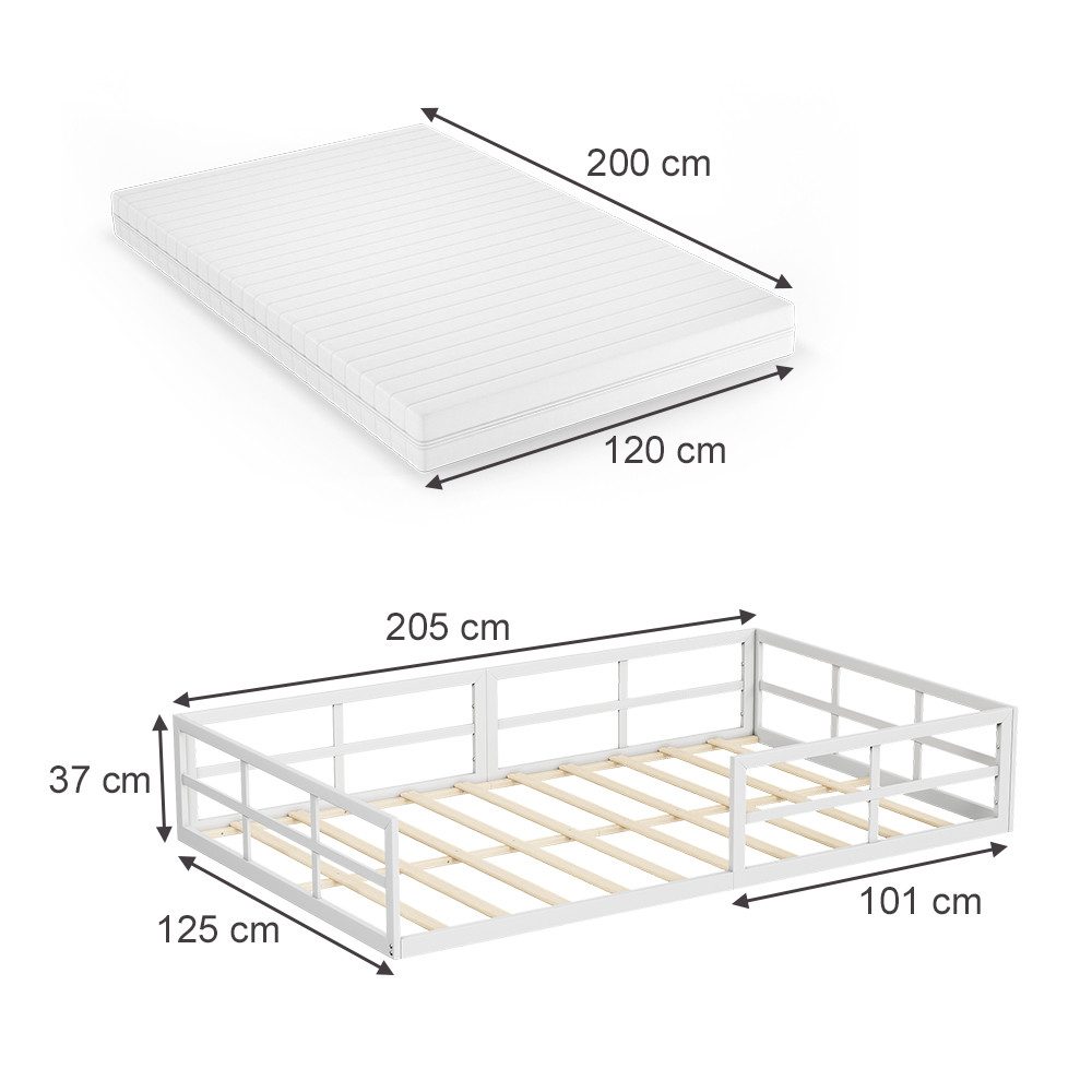 VitaliSpa® Kinderbett Minno, Weiß, 120x200 mit Matratze günstig online kaufen
