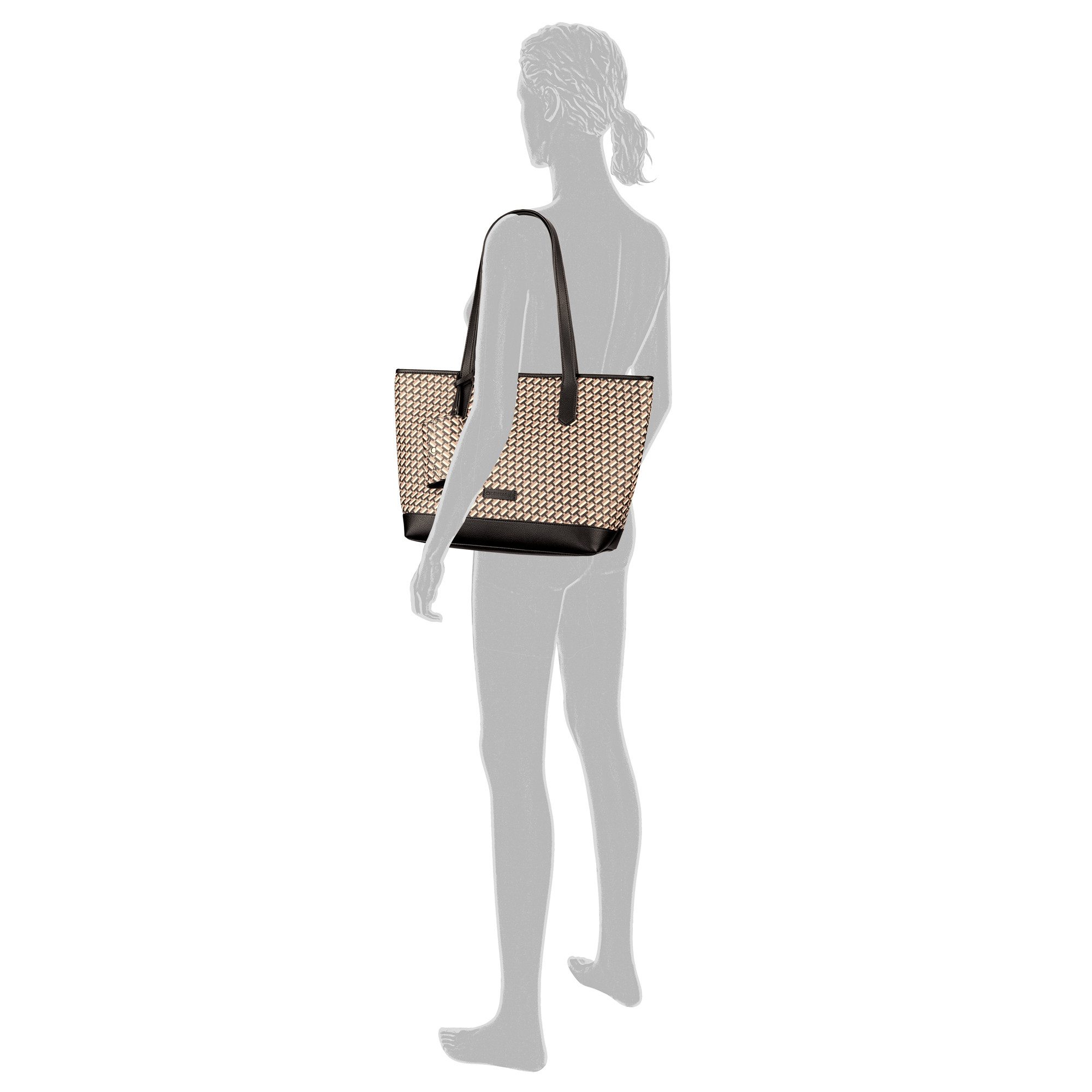 TOM TAILOR Shopper Xenia (Set, Eine abnehmbare Anhängetasche), mit raffiniert geometrischen "T" Print des Logos auf dem Taschenkörper