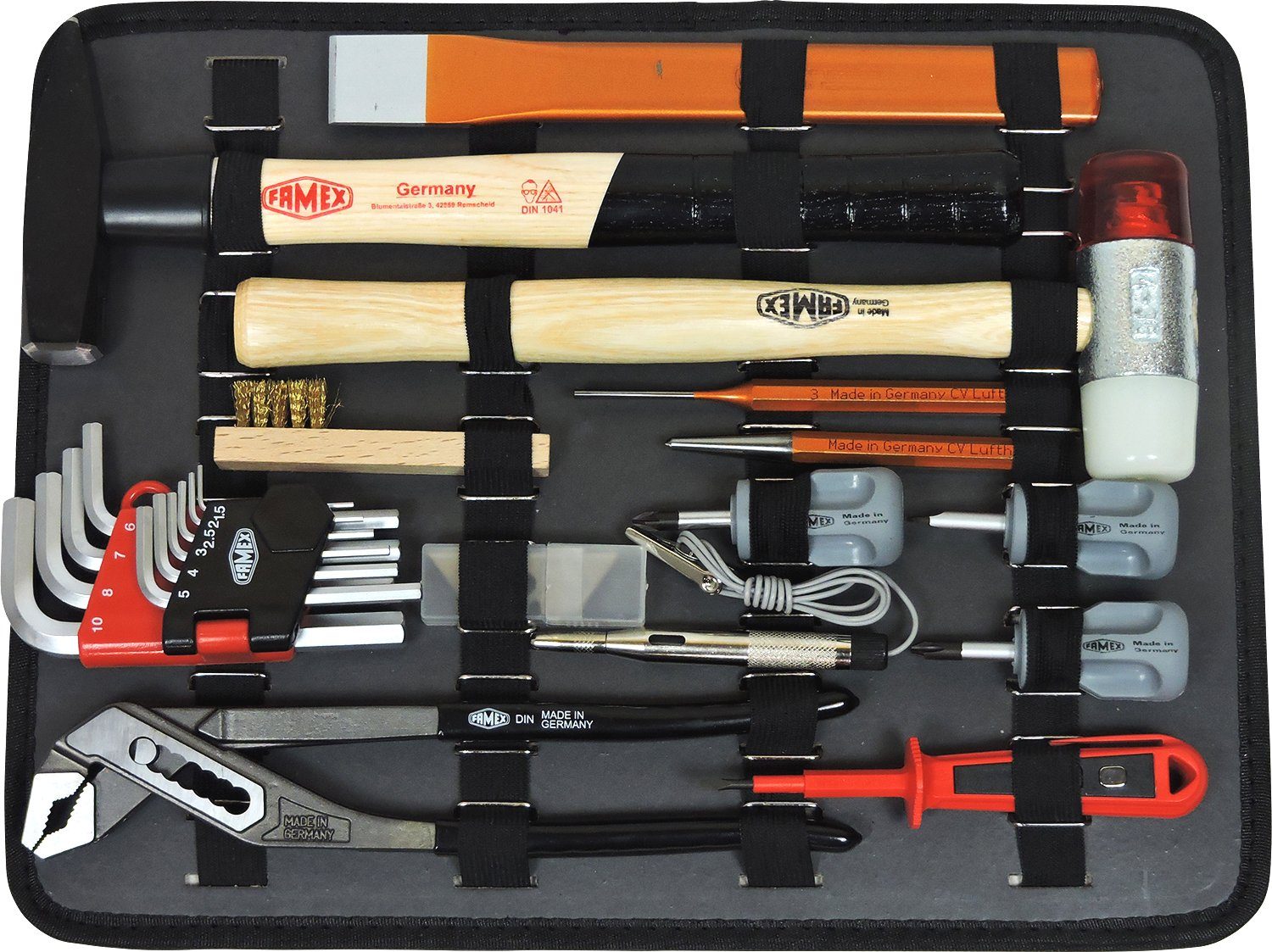 FAMEX Werkzeugset 716-21 TOP-Qualität Werkzeugkoffer (Werkzeugkoffer), Set, gefüllt Werkzeug mit
