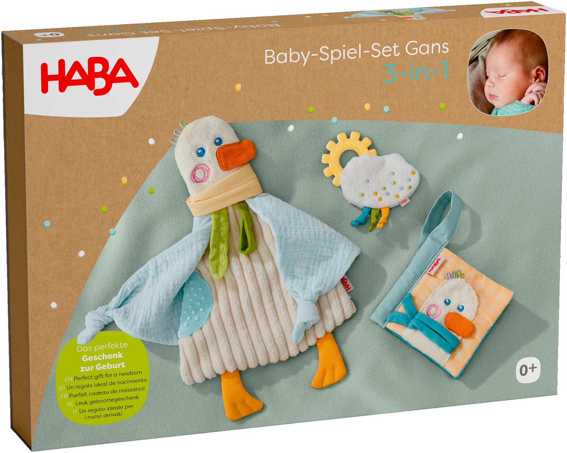 Haba Greifspielzeug Baby-Spiel-Set Gans, 3-in-1 (3-tlg)