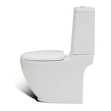 vidaXL Tiefspül-WC Stand-WC Bidet Set Weiß Keramik Toilette Set Badezimmer