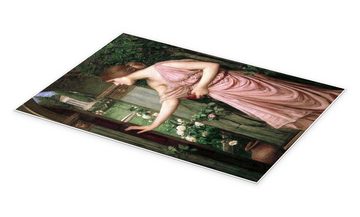 Posterlounge Poster John William Waterhouse, Psyche öffnet Amors Gartentor, Malerei