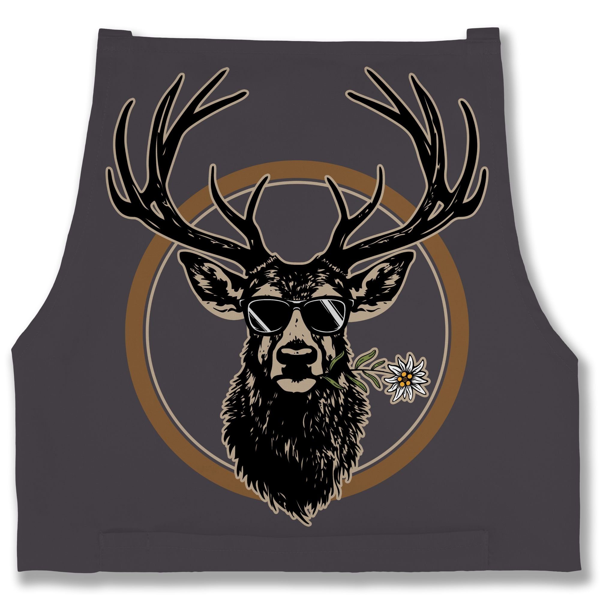 Shirtracer Kochschürze Cooler Hirsch Hirschgeweih Jäger, (1-tlg), Grillschü günstig online kaufen