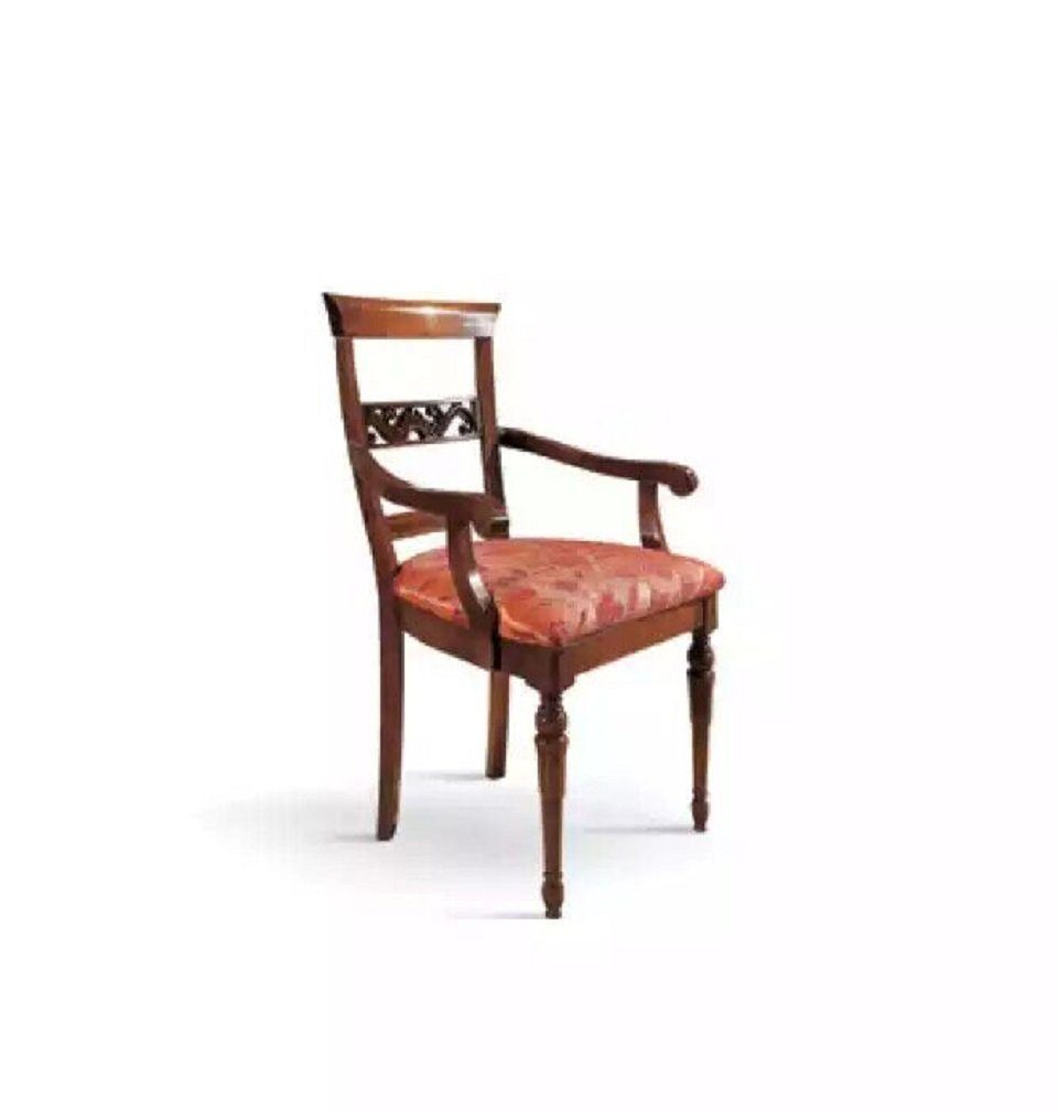 St), Neu Made in Polster mit Stuhl Wohnzimmer Design JVmoebel Holz Stühle Armlehne Esszimmerstuhl Italy (1 Esszimmer