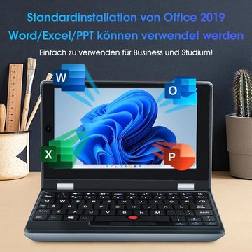 UDKED Windows 11, Office, Touchscreen USB 3.0 HDMI WiFi & Leichtgewichtiger Notebook (17,78 cm/7 Zoll, Intel Celeron J4105, 256 GB SSD, Kompaktes Kraftpaket für unterwegs)