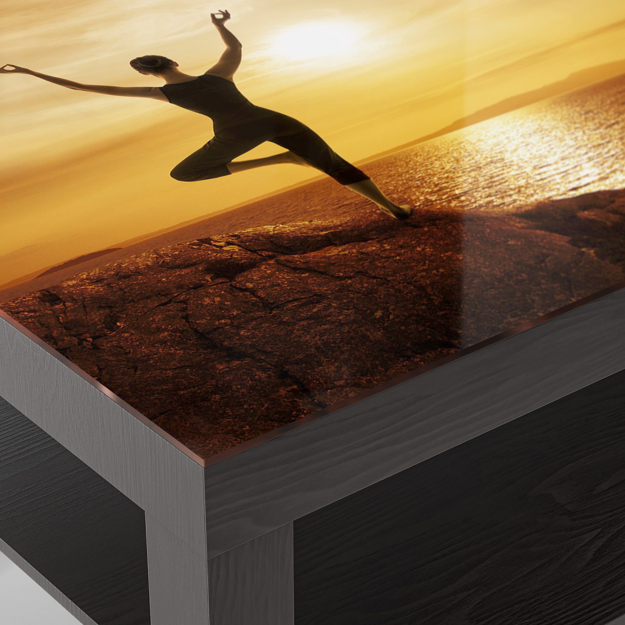 DEQORI Couchtisch 'Balance im Abendlicht', Glas Beistelltisch Glastisch modern