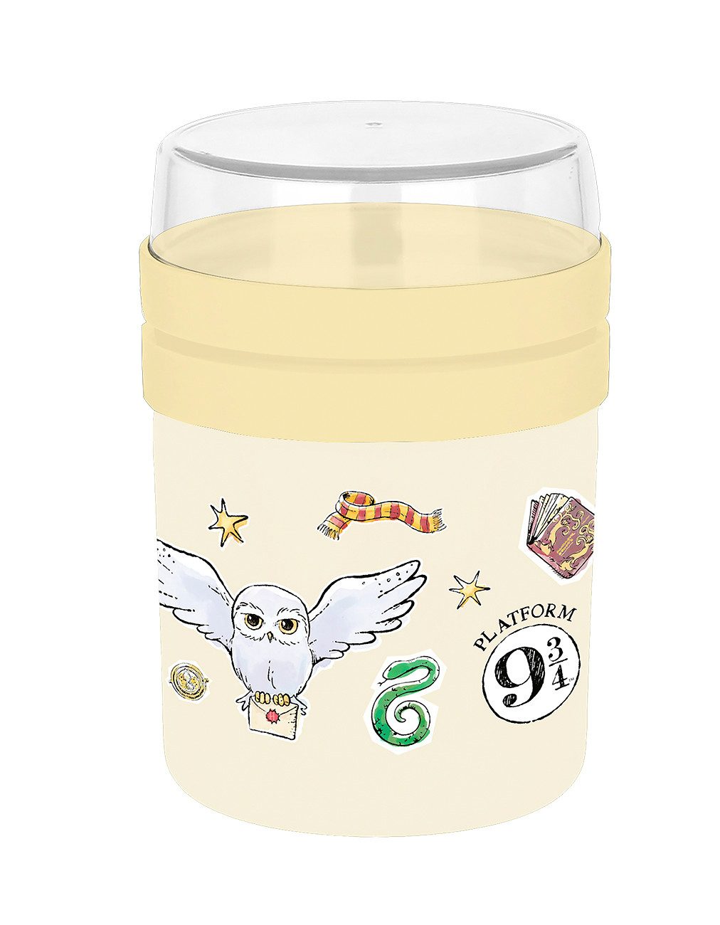 Geda Labels GmbH Lunchbox Harry Potter Eule, PP, (1-tlg), Gelb, 500ml, nicht spülmaschinengeeignet