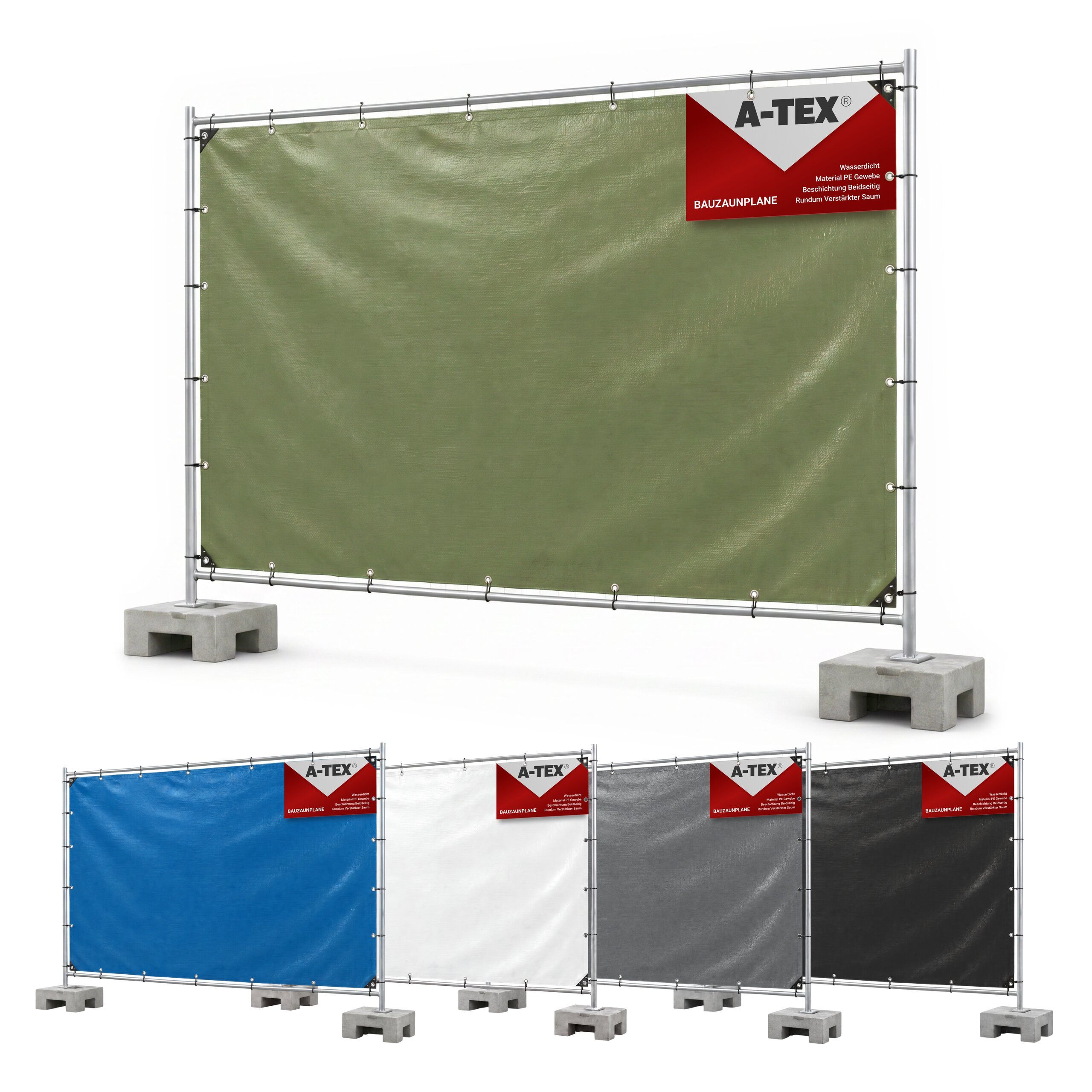 A-TEX® Schutzplane Bauzaunplane 140 g/m² Sichtschutz Zaunblende Plane blickdicht