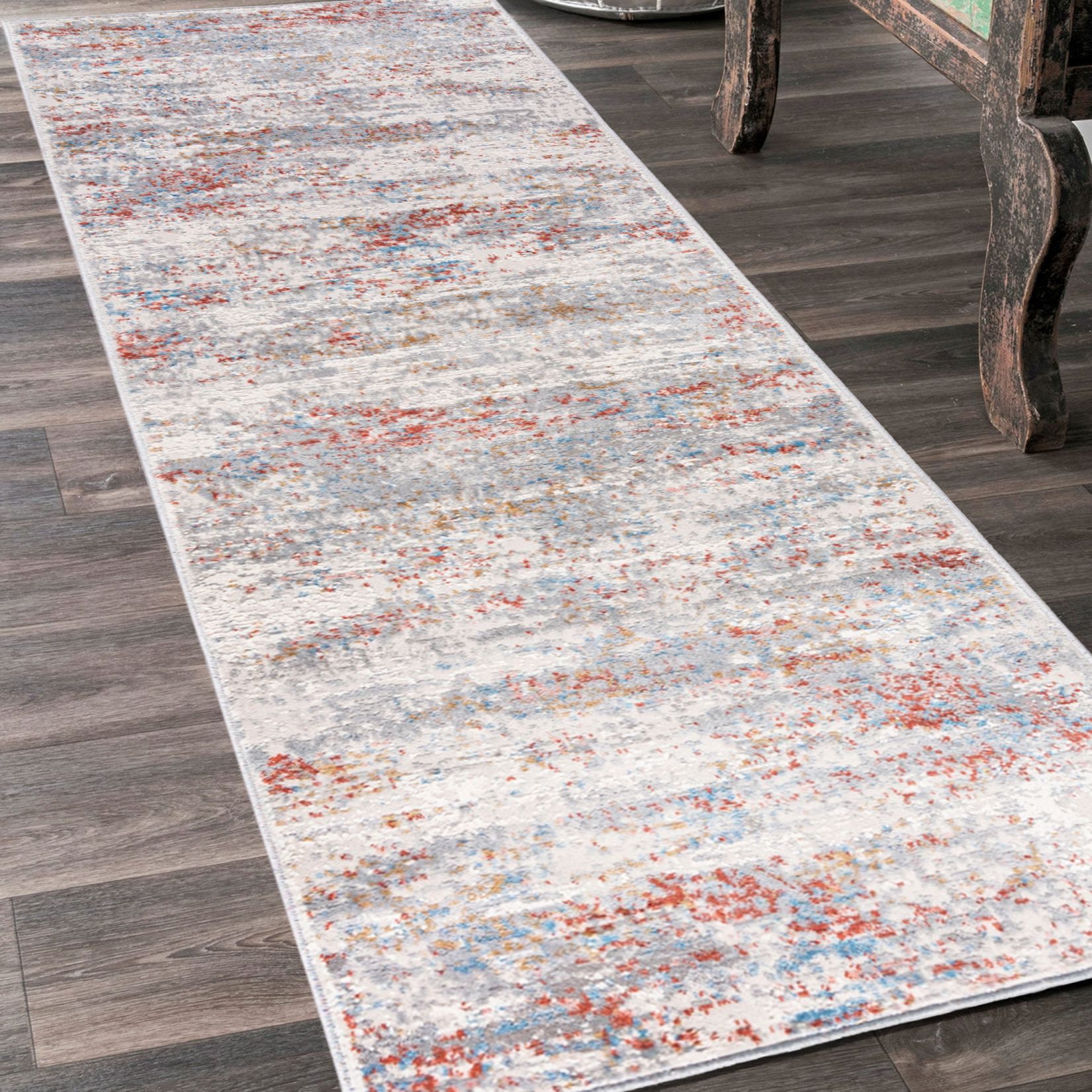 Mazovia Läufer Modern Abstrakt Beige Anthrazit Flur, Schlafzimmer, Diele, Fußbodenheizung – Bild 2 von 5
