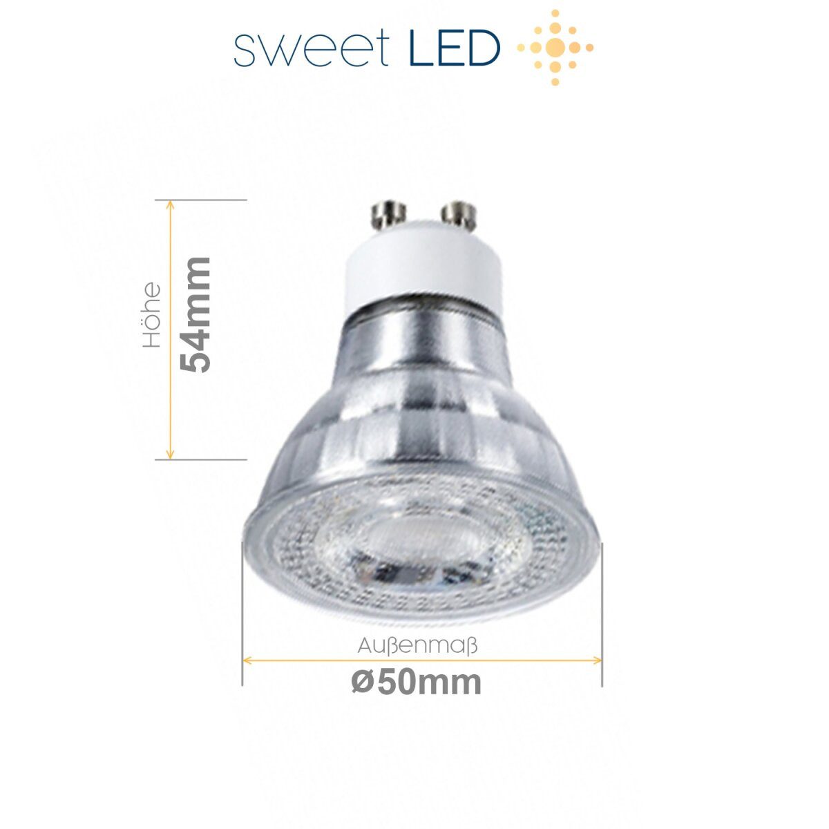 Sweet LED LED Einbaustrahler 6er Set IP44 Bad Aluminium 7W GU10 LED Deckenspots Schwarz 230V, Dimmfunktion, LED fest integriert, 3000K - warmweiß, Deckenspots, Deckenstrahler, Einbauleuchten, spritzwassergeschützt