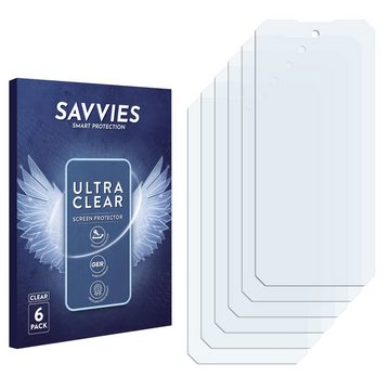 Savvies Schutzfolie für Oukitel WP21, Displayschutzfolie, 6 Stück, Folie klar