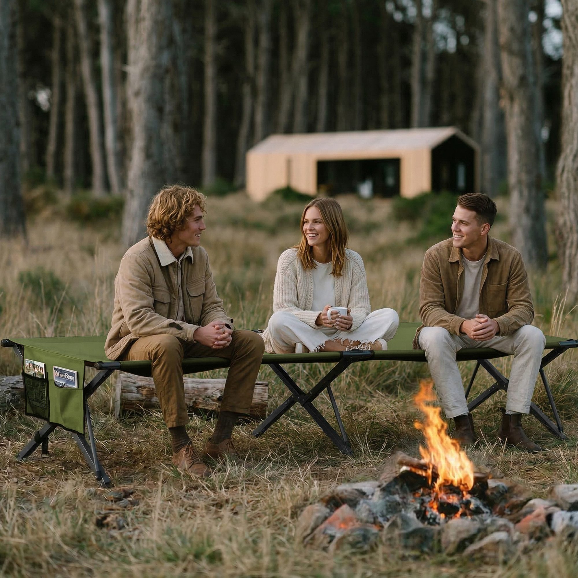 HOMECALL Klappbett Feldbett Camping klappbar 210×80 cm bis 240 kg (Campingbett extra breit mit 600D Oxford-Gewebe, verstärkte X-Beine, faltbares Klappbett mit S – Bild 5 von 5