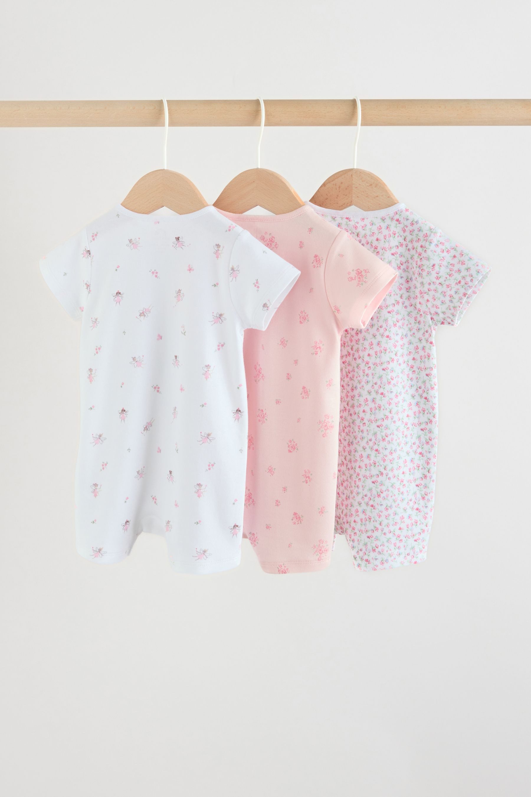 Next Strampler 3er-Pack Baby-Strampler, Zwei-Wege-Reißverschluss (3-tlg)