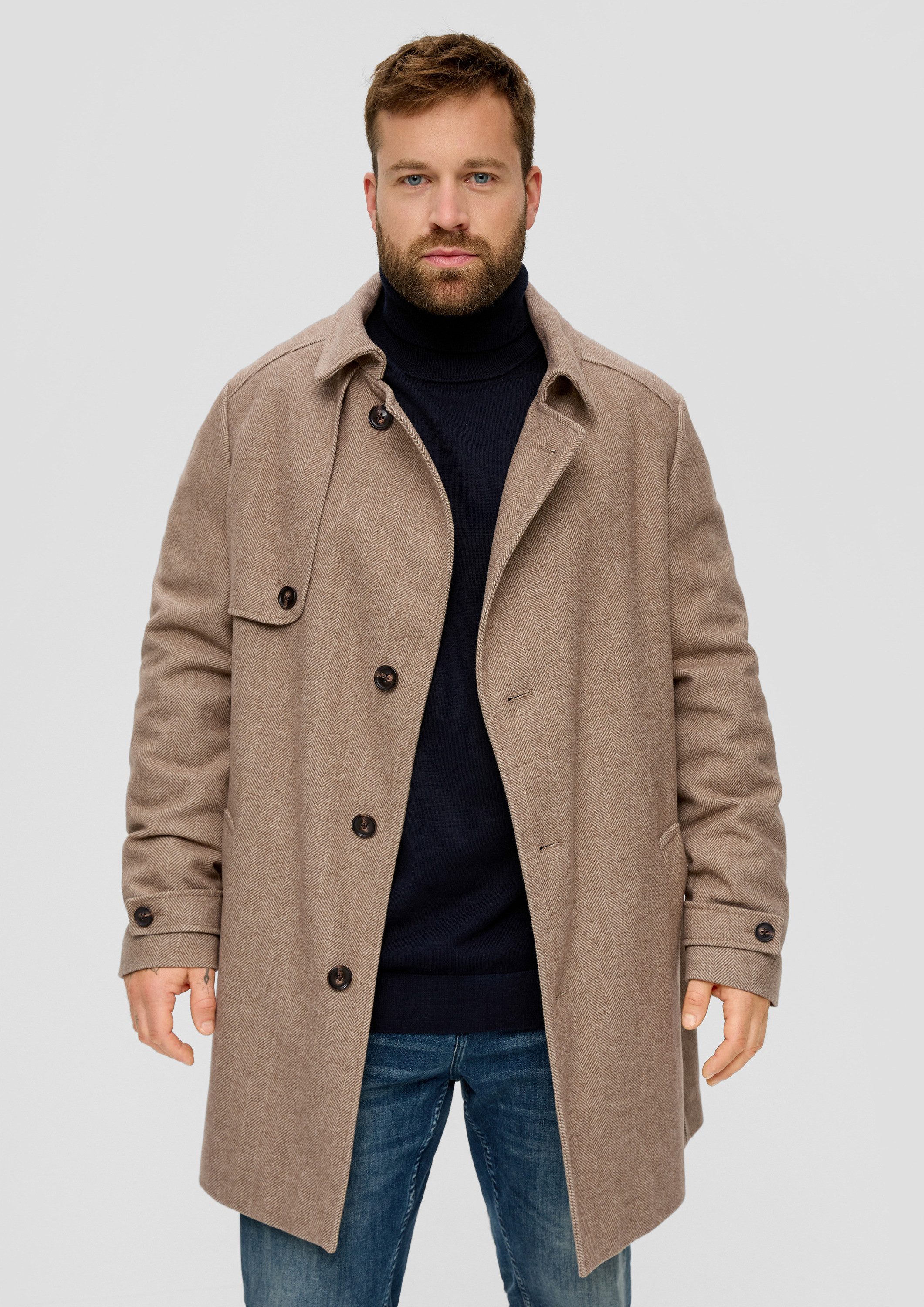 s.Oliver Funktionsmantel Outdoor-Mantel Gefütterter Mantel aus Wollmix günstig online kaufen