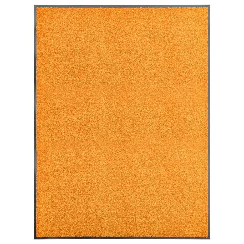 vidaXL Fußmatte Fußmatte Waschbar Orange 90x120 cm, Rechteckig, Höhe: 0.9 mm