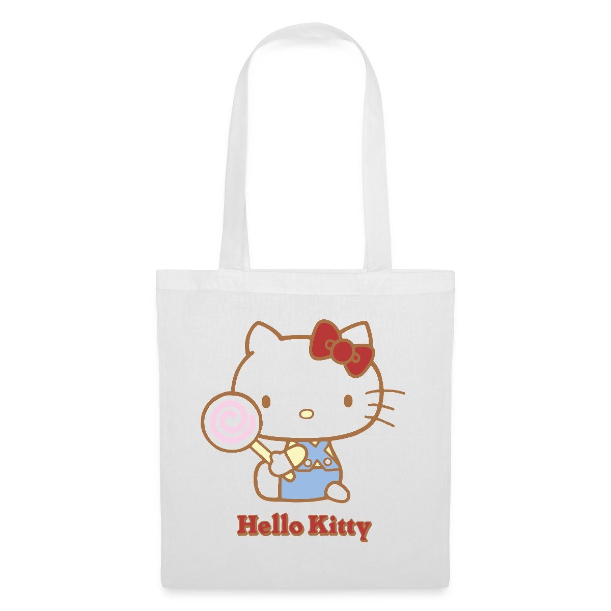 Spreadshirt Henkeltasche Hello Kitty Mit Lollipop Stoffbeutel (1-tlg)