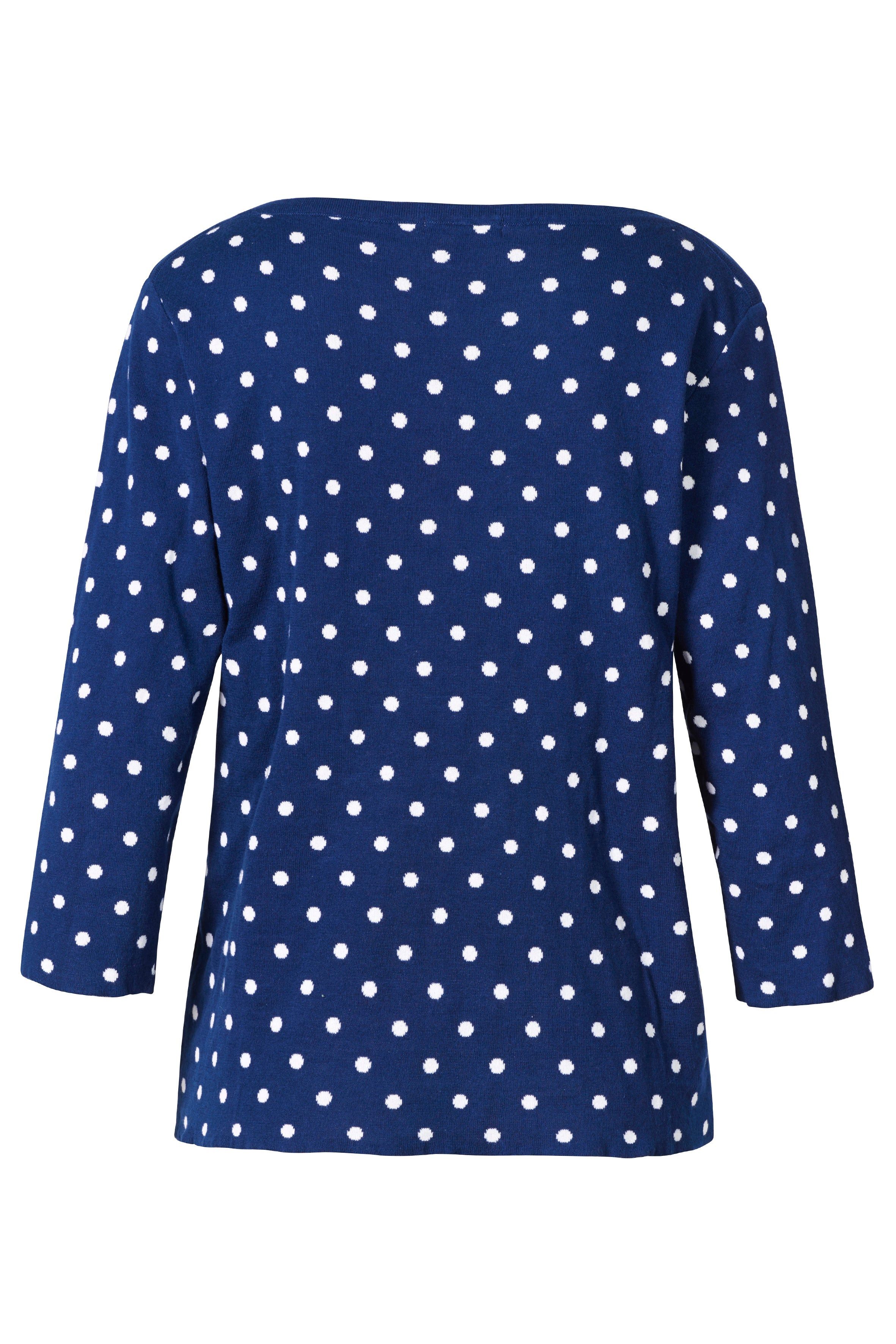 Himalaya Clothing Strickpullover Lässiges Shirt 3/4 Arm Damen mit Rundhalsausschnitt aus Bio-Baumwolle Damen Oberteil gepunktet mit hohem Tragekomfort – Bild 2 von 3