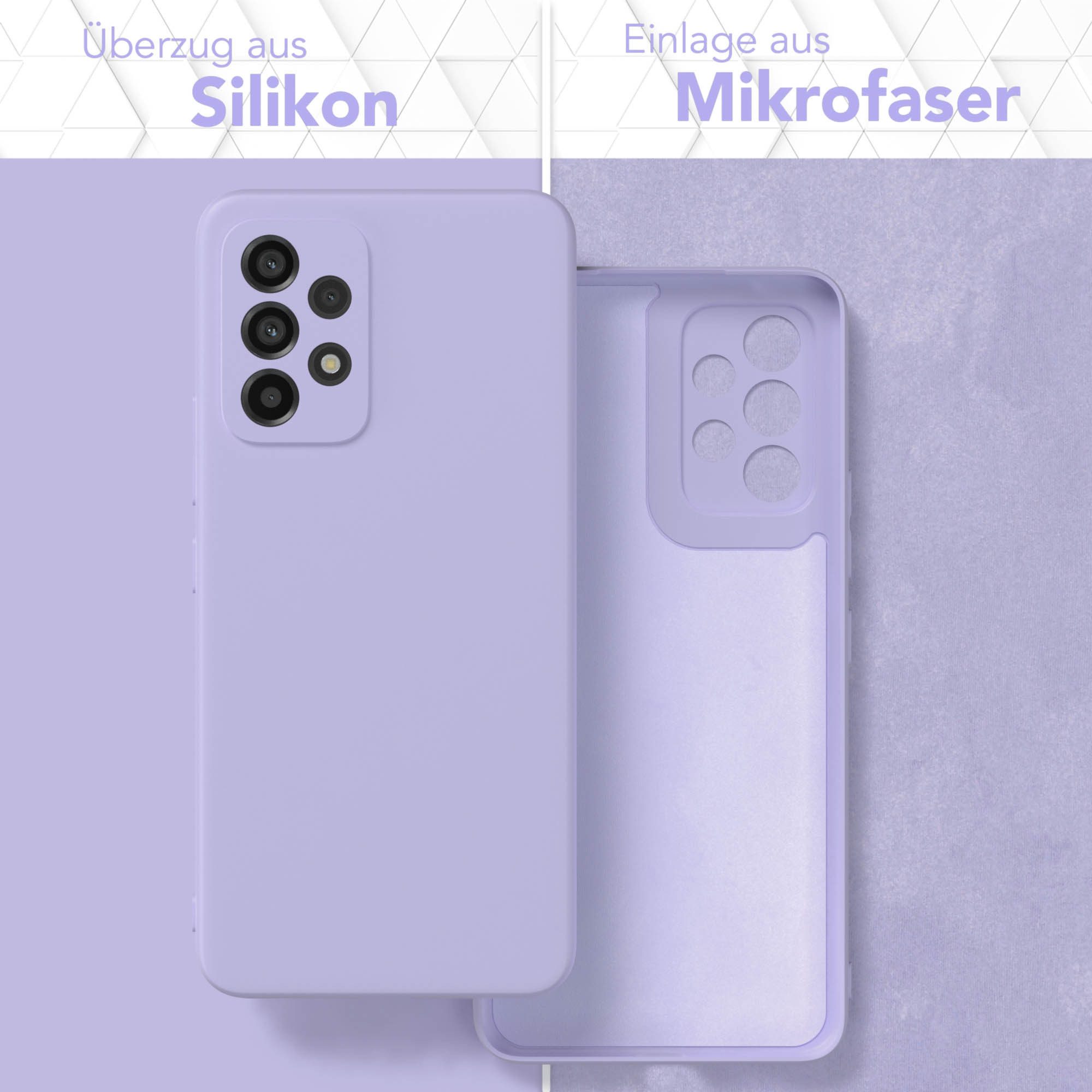 EAZY CASE Handyhülle für Samsung Galaxy A53 5G Hülle Silikon 6,5 Zoll, Silikonhülle stoßfest Smart Slimcover Case Dünn Blau Lila