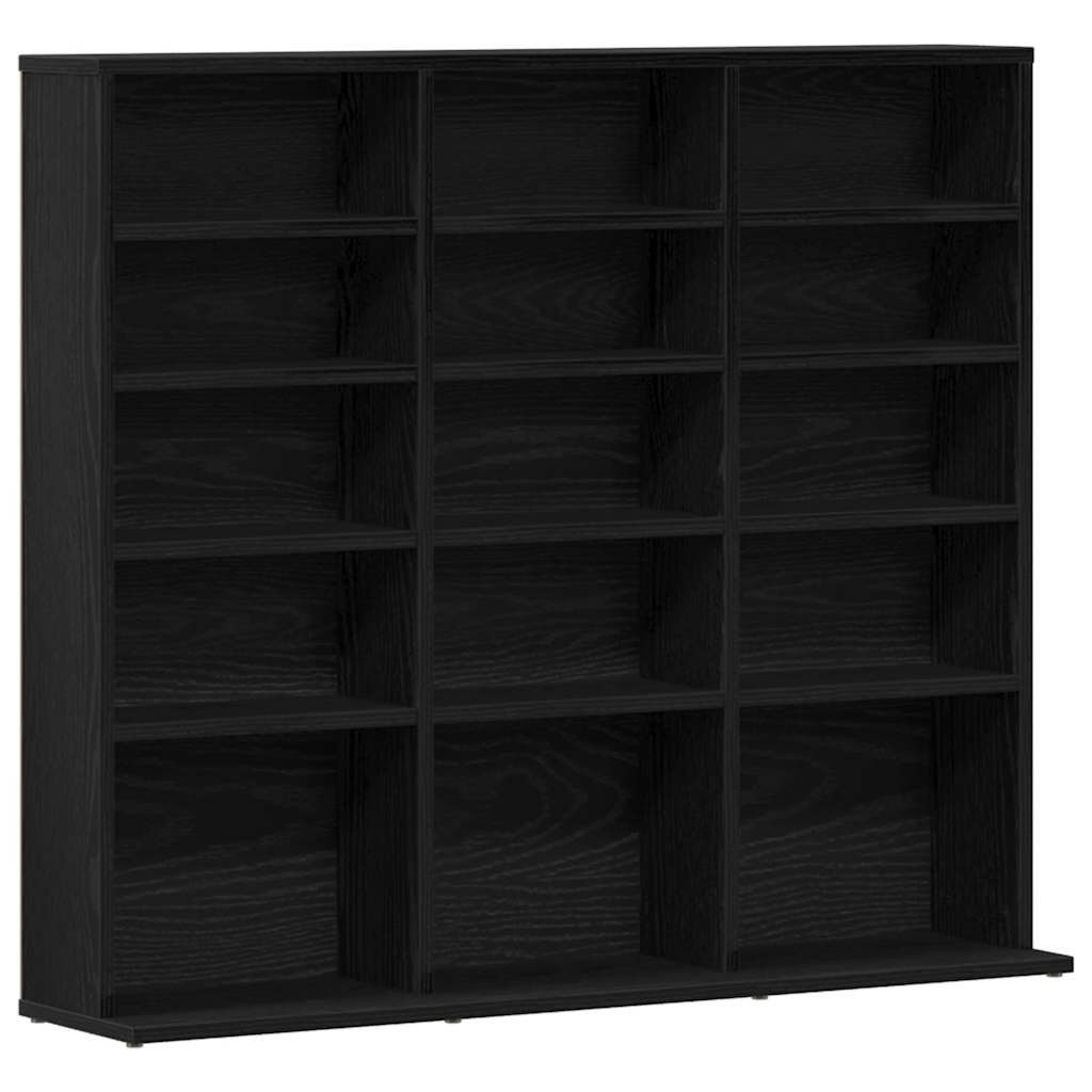 vidaXL CD-Regal CD-Schrank Schwarz Eichen-Optik 100x23x89,5 günstig online kaufen