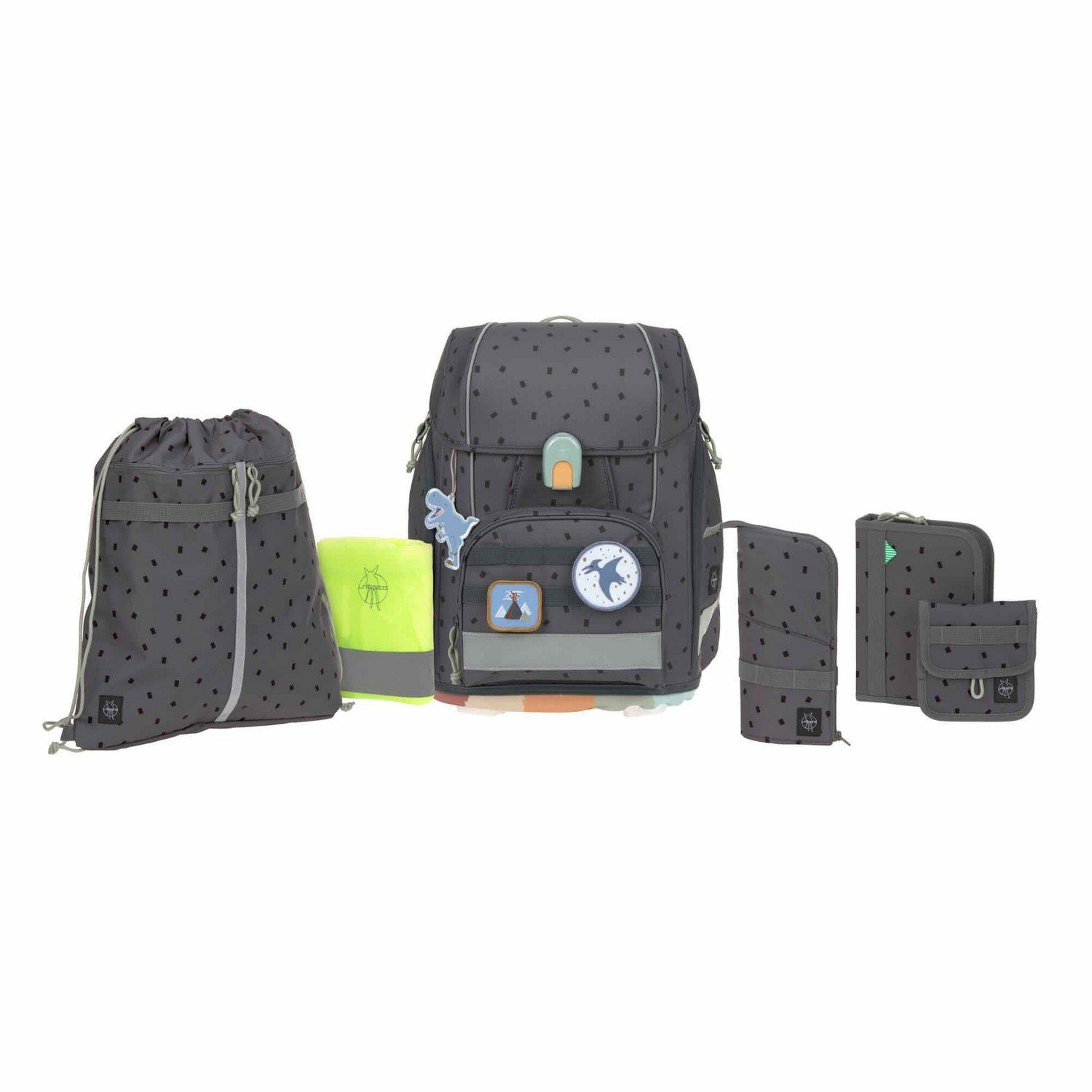 LÄSSIG Schulranzen Ranzenset 6.tlg. Boxy Unique Speckles anthracite