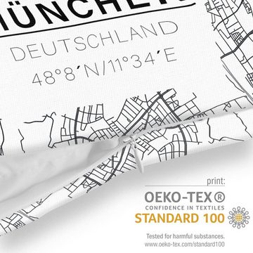 Kissenbezug, VOID (1 Stück), München Bayern Karte Reise Urlaub Stadtplan Stadtkarte Oktoberfest
