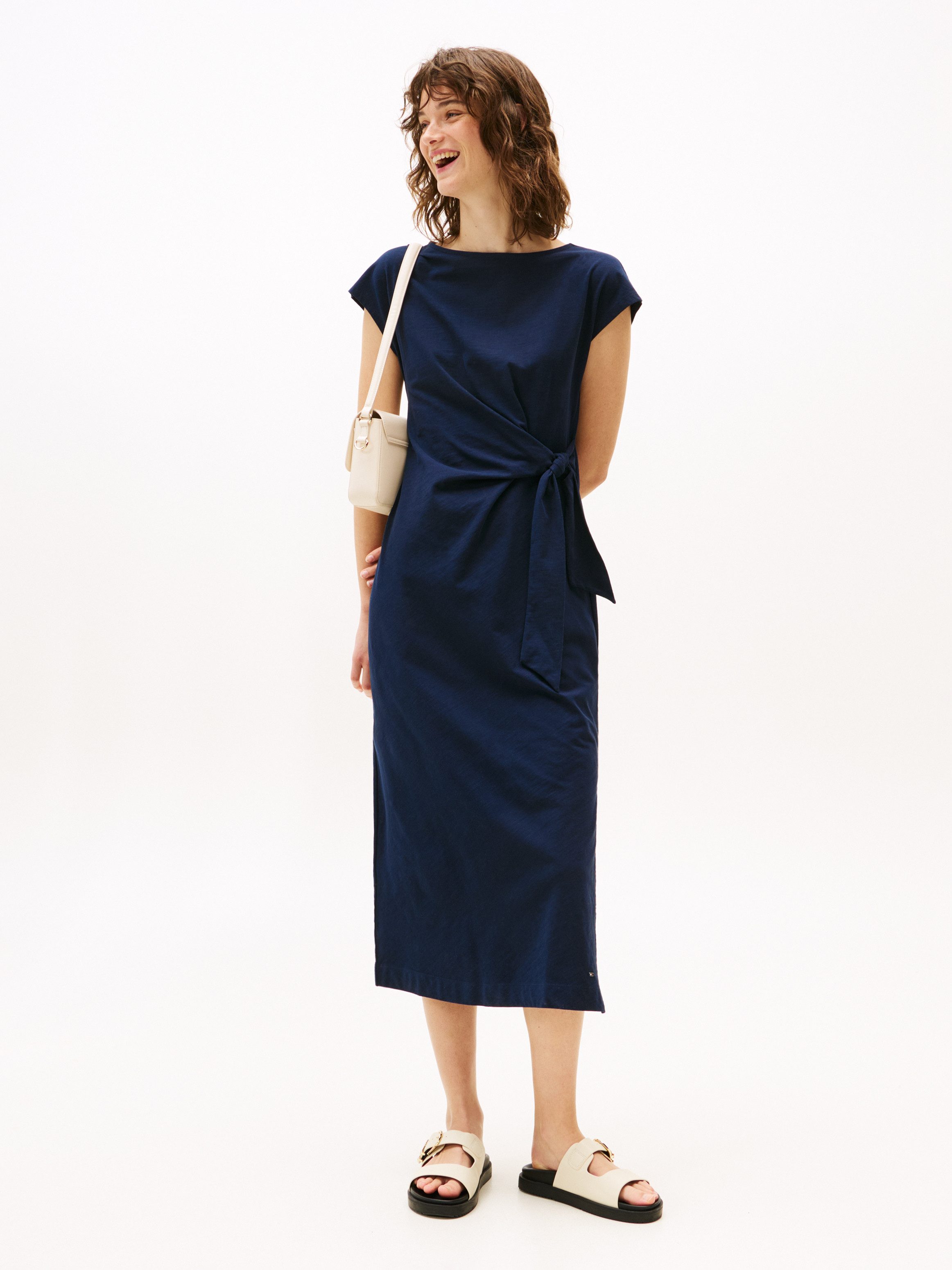 Tommy Hilfiger Midikleid KNOT BOAT-NK MIDI günstig online kaufen