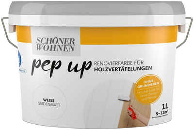 SCHÖNER WOHNEN-Kollektion Lack pep up - weiß, 1 Liter, weiß, Renovierfarbe für Holzvertäfelungen