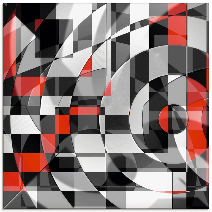 Artland Glasbild Schwarz weiß trifft rot Version 1 Muster (1 St) in verschiedenen Größen