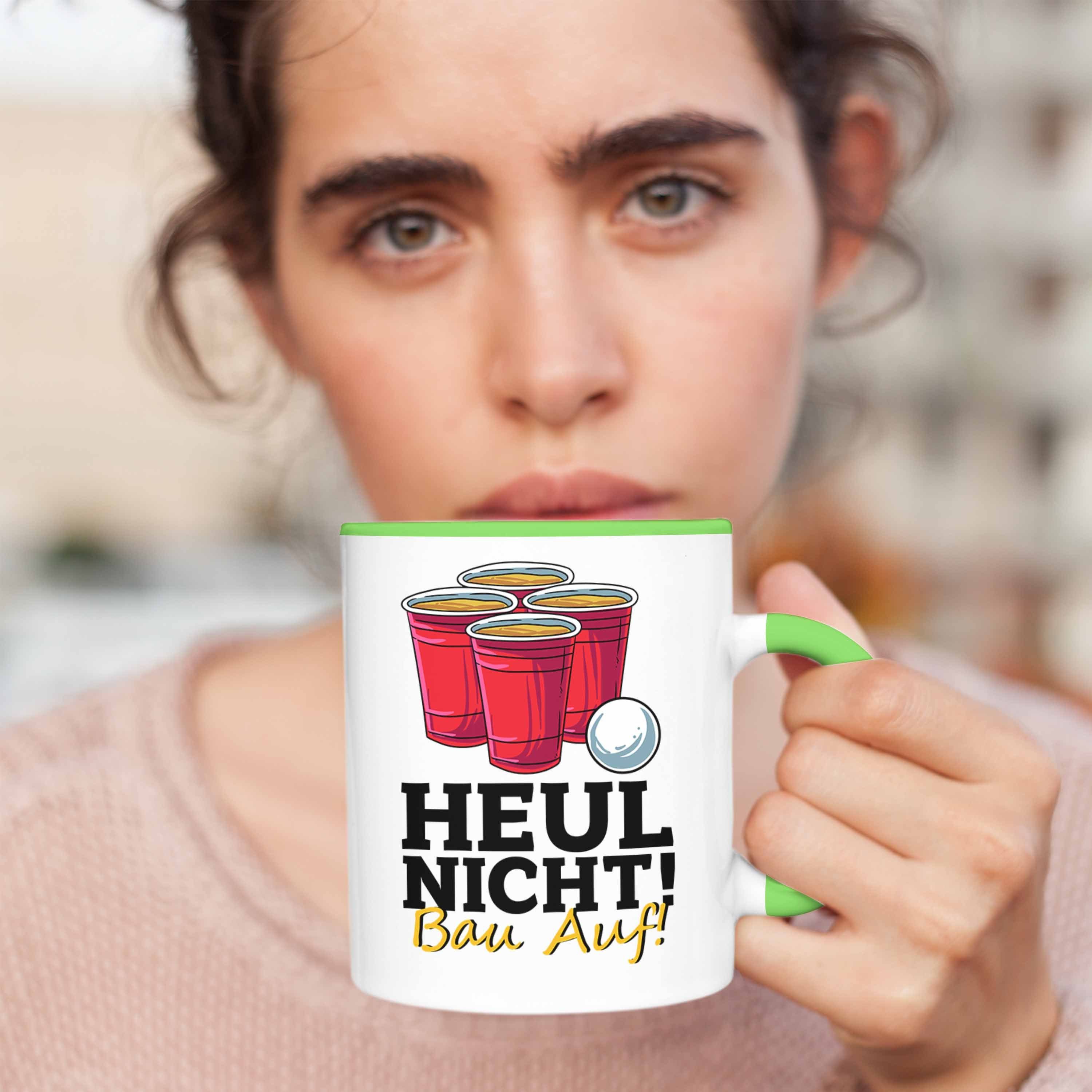 Trendation Beer Fans "Heul Tasse Auf" Nicht Grün Tasse für Pong Bierpong Lustige Bau