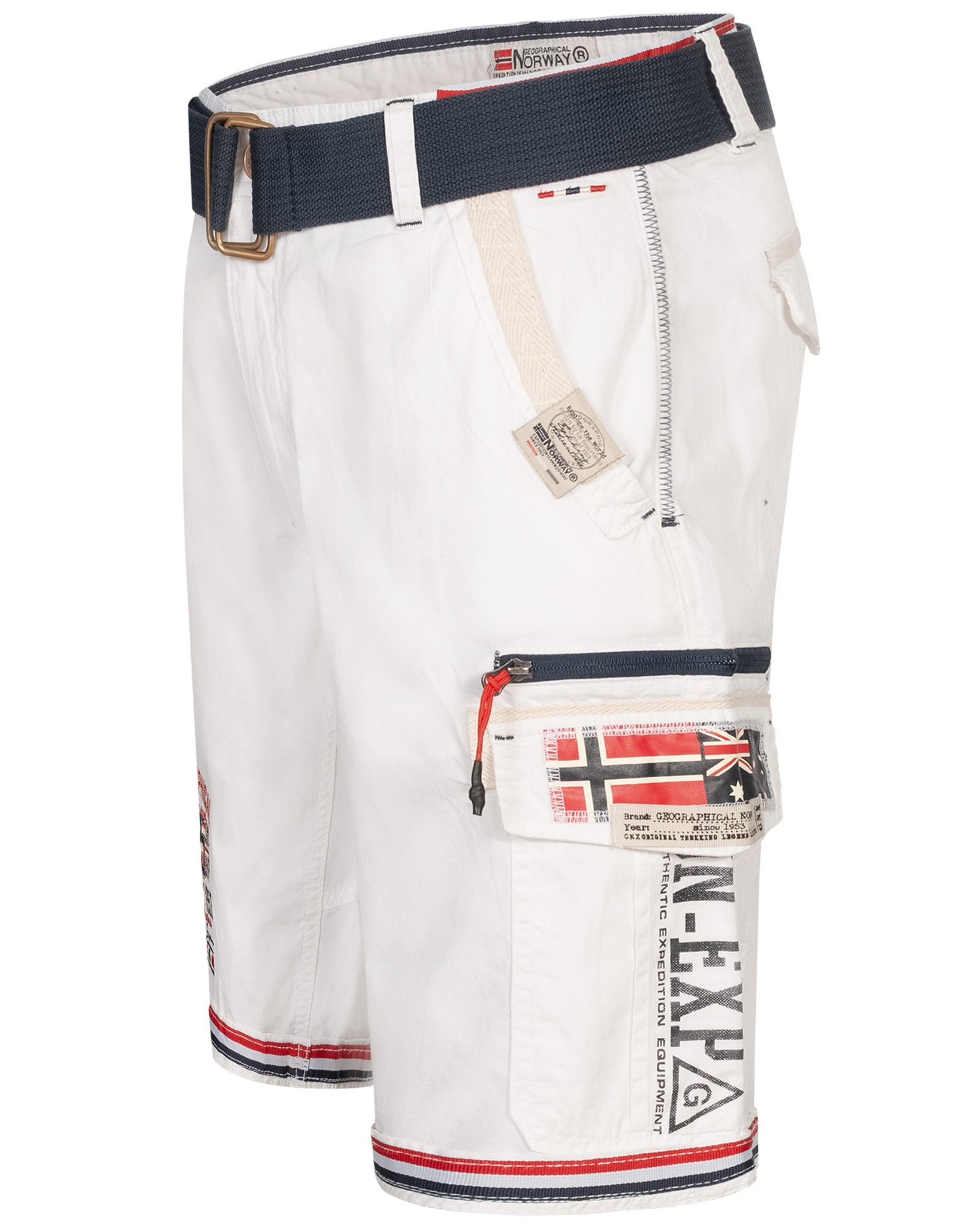 Geographical Norway Shorts Herren Cargo Shorts kurze Hose Short Bermuda knielang Parodi + Gürtel