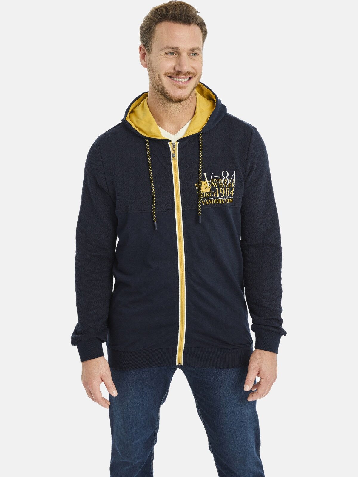 Jan Vanderstorm Kapuzensweatjacke DAGOMAR mit kontrastfarbener Kapuze günstig online kaufen