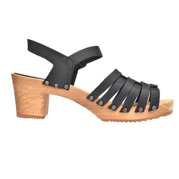 Sanita Wood-Silo Square Sandal Sandale Black Sandale