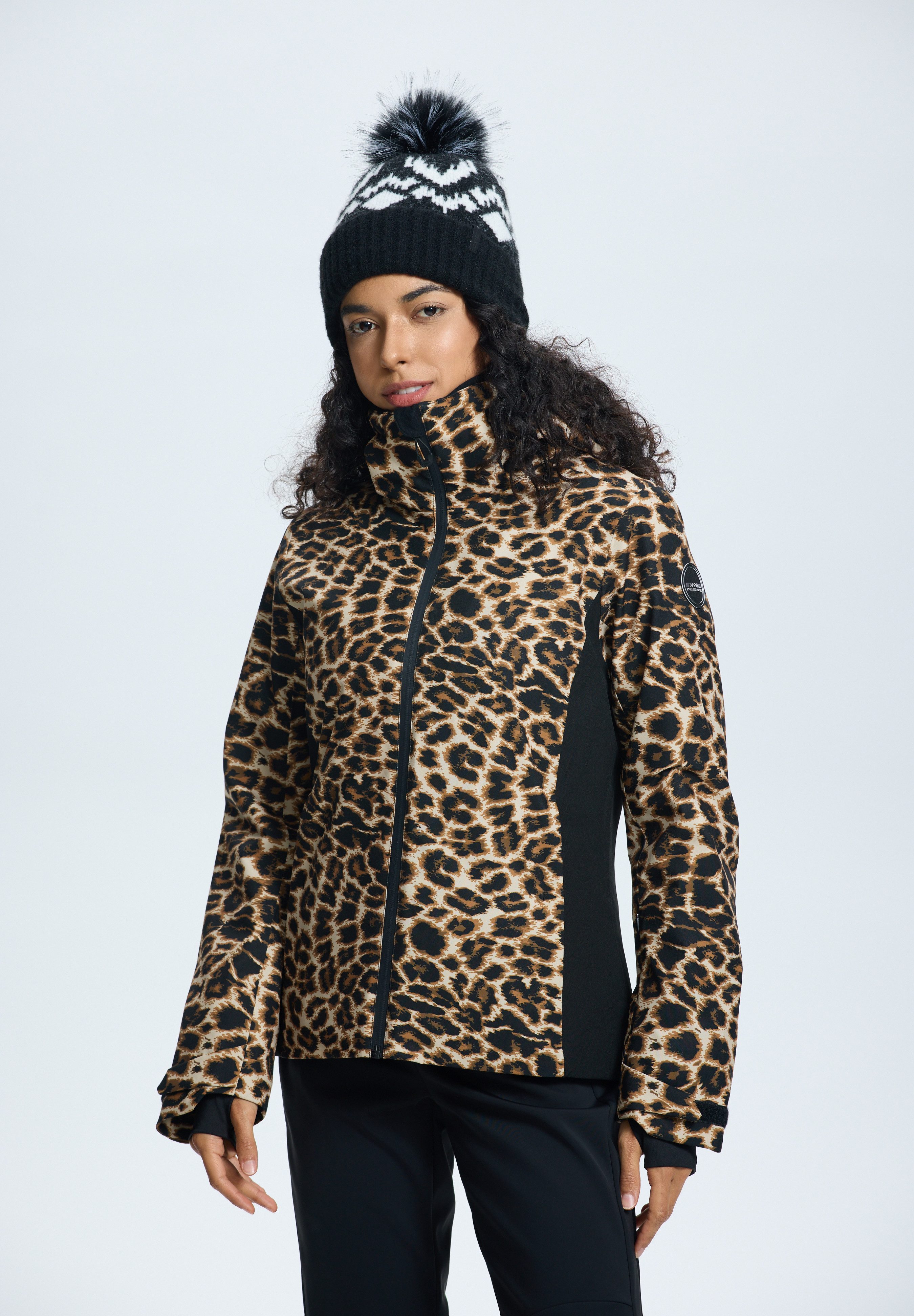 Icepeak Skijacke ICEPEAK FOWLER (1-St) Leoprint, Atmungsaktiv, wasserabweisend